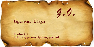 Gyenes Olga névjegykártya